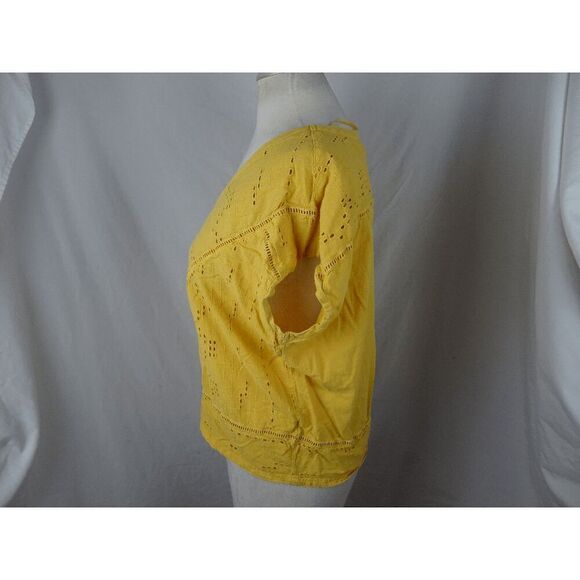 PrAna 100% Organic Cotton Women Yellow Top Size L - Picture 4 of 9